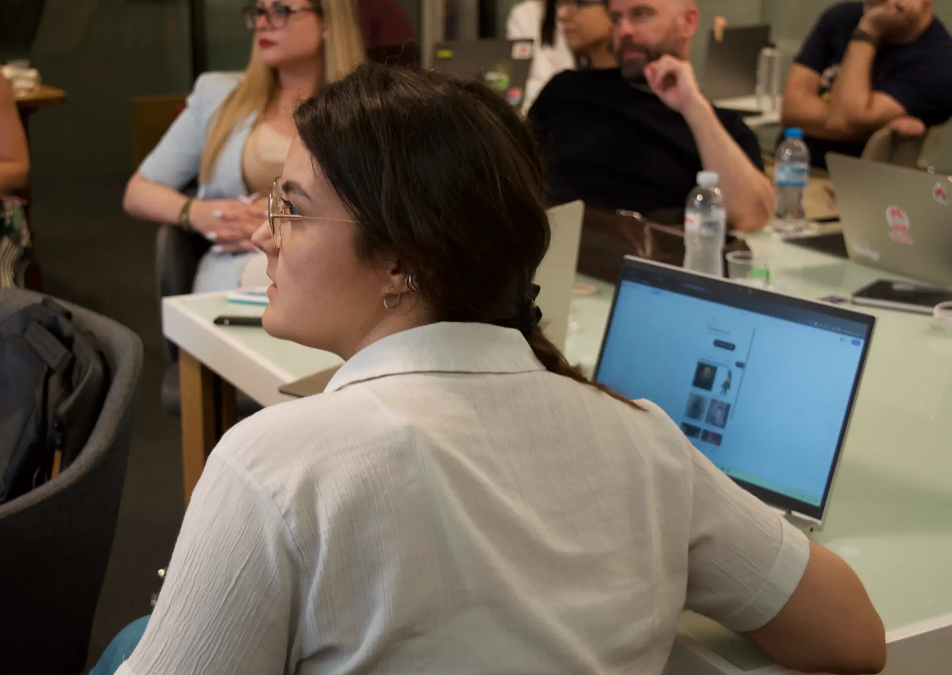 A participant working on a prototype during the session