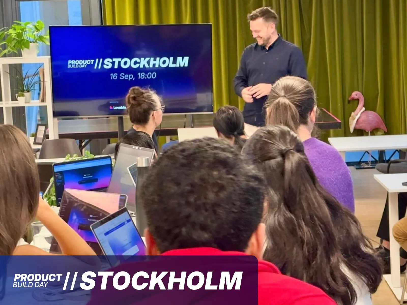 The intro screen at the Stockholm edition