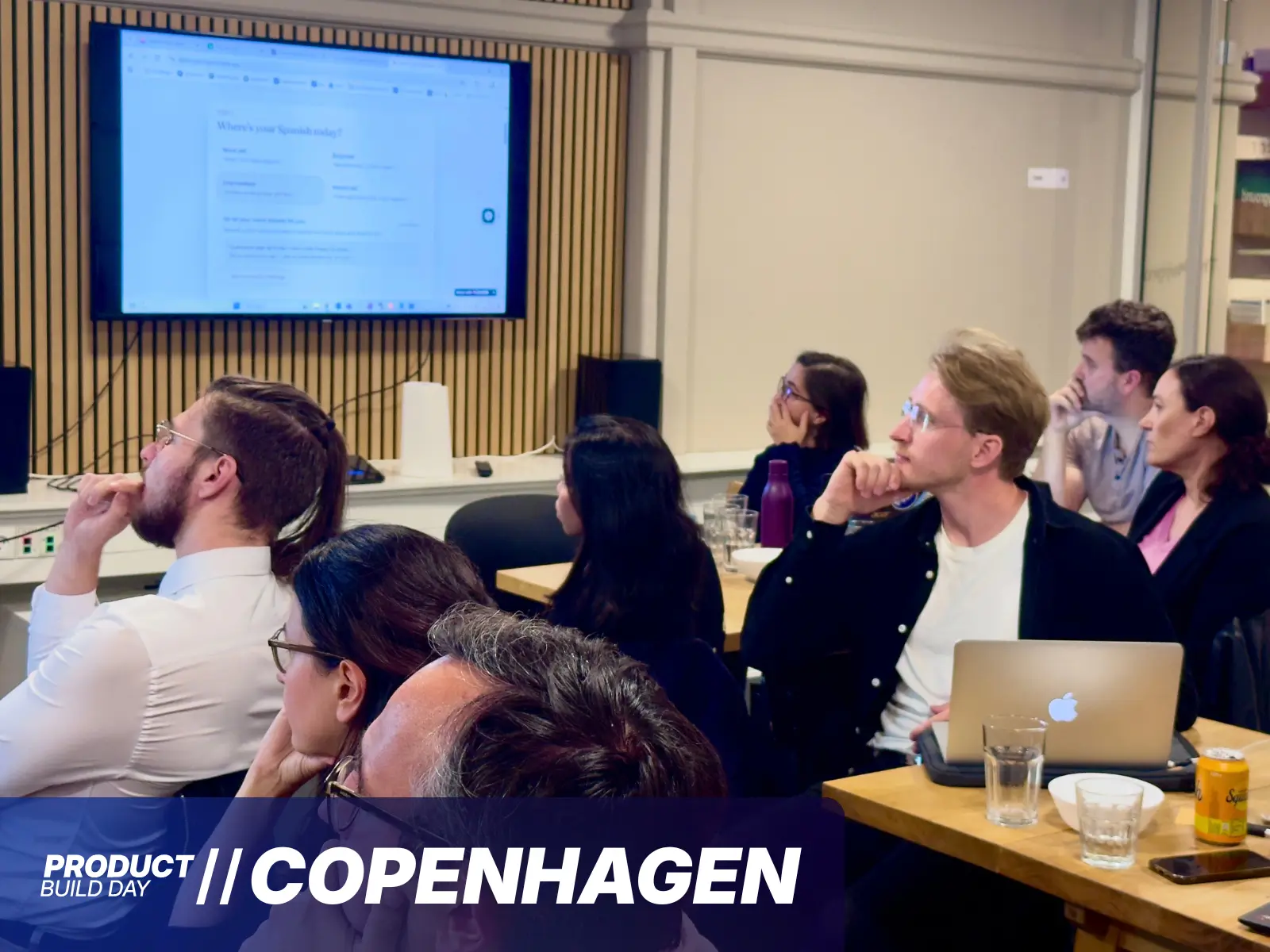 The room watching an intro at the Copenhagen edition