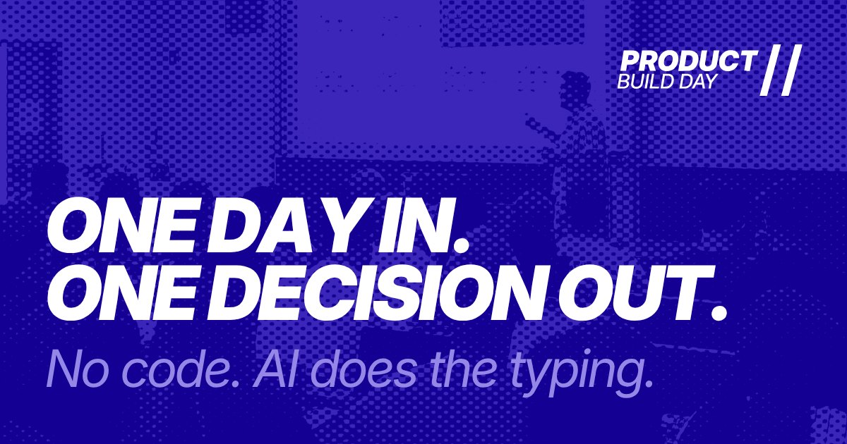 Link preview: One day in. One decision out. over an indigo halftone photo
